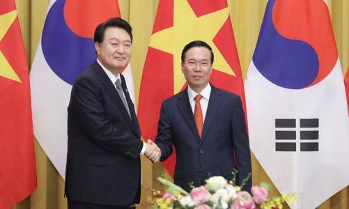 Chủ tịch nước Võ Văn Thưởng chủ trì lễ đón Tổng thống Hàn Quốc