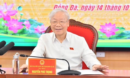 Tổng Bí thư Nguyễn Phú Trọng tiếp xúc cử tri Hà Nội trước Kỳ họp thứ 6, Quốc hội khóa XV