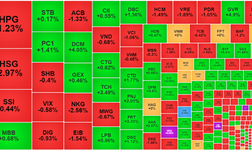 Thiếu cầu đỡ, VN-Index xóa sạch đà tăng, cổ phiếu nhỏ ngược sóng