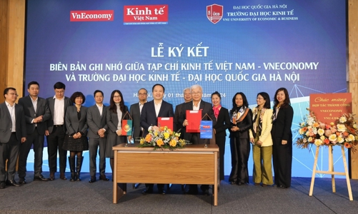 Tạp chí Kinh tế Việt Nam/VnEconomy ký thỏa thuận hợp tác với trường Đại học Kinh tế - Đại học Quốc gia Hà Nội