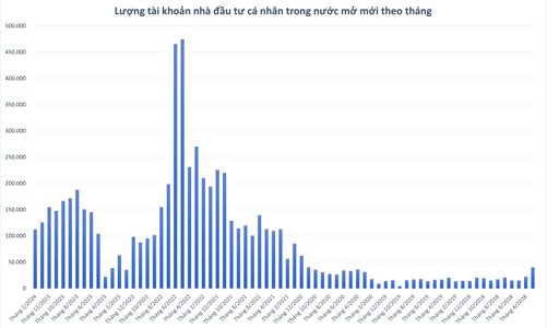 Nhà đầu tư cá nhân hạn chế mở mới tài khoản chứng khoán, số lượng giảm tiếp trong tháng 2