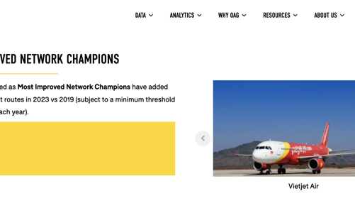 Hãng bay Việt dẫn đầu 3 hạng mục tại thị trường hàng không châu Á - Thái Bình Dương