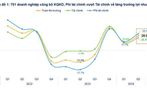 Cập nhật lợi nhuận quý 2/2024: Nhóm phi tài chính bất ngờ trỗi dậy tăng 33%