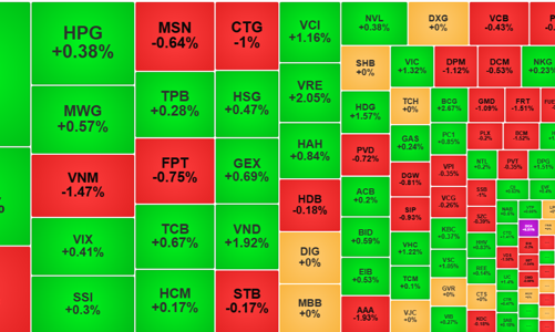 Đảo trụ, VIC, VHM giữ sắc xanh cho VN-Index, thanh khoản cải thiện