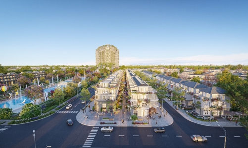 Sức hút từ vị trí “ngũ giác kim cương” của nhà phố quảng trường đầu tiên tại Nghệ An 