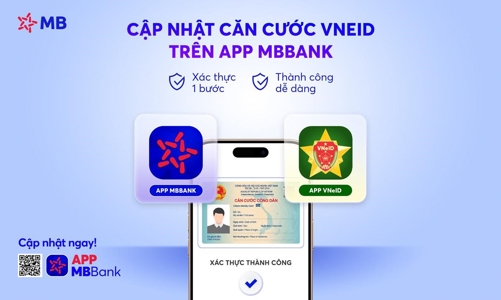 App MBBank hỗ trợ cập nhật căn cước qua tài khoản VNeID tiện lợi và nhanh chóng