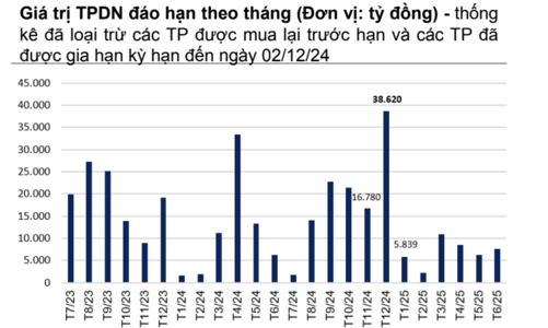 Áp lực đáo hạn trái phiếu tăng vọt trong tháng 12, gấp 2 lần so với tháng trước 