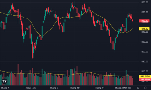 VN-Index lùi sát mốc 1260 điểm, thanh khoản xuống đáy 2 tuần