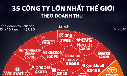 35 công ty doanh  thu cao nhất thế giới năm 2024