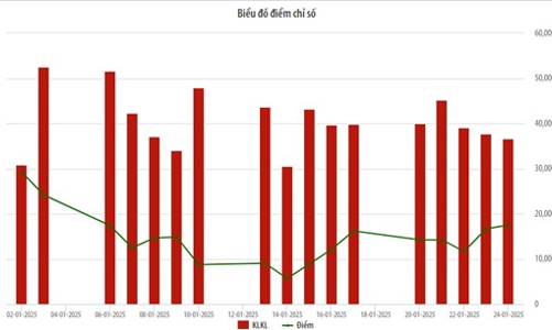Tháng 1/2025, thanh khoản trên HNX sụt giảm mạnh
