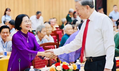 Phát biểu của Tổng Bí thư Tô Lâm tại buổi gặp mặt cán bộ lão thành cách mạng, người có công, gia đình chính sách tiêu biểu