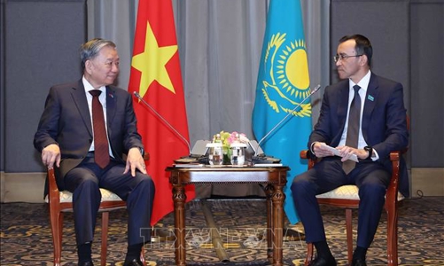 Tổng Bí thư Tô Lâm hội kiến Chủ tịch Thượng viện Kazakhstan Maulen Ashimbayev