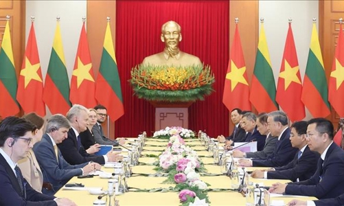 Tổng Bí thư Tô Lâm tiếp Tổng thống Lithuania