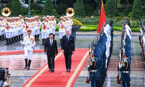 Chủ tịch nước Lương Cường chủ trì lễ đón Tổng thống Lithuania thăm chính thức Việt Nam