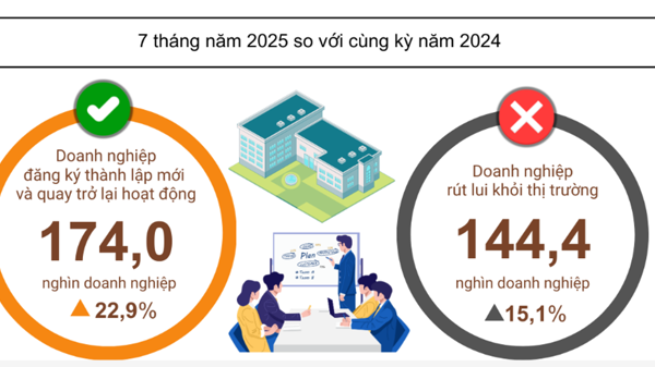 Gam màu tương phản trong bức tranh doanh nghiệp 7 tháng đầu năm 2025