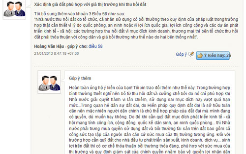 Góp ý sửa Hiến pháp: Thu hồi đất thế nào?