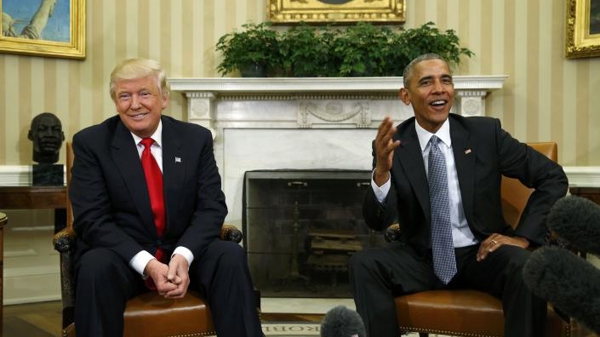 Obama - Trump thân mật sau cuộc gặp ở Nhà Trắng