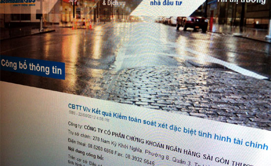 Sau soát xét đặc biệt, Chứng khoán Sacombank lỗ lũy kế 1.772 tỷ
