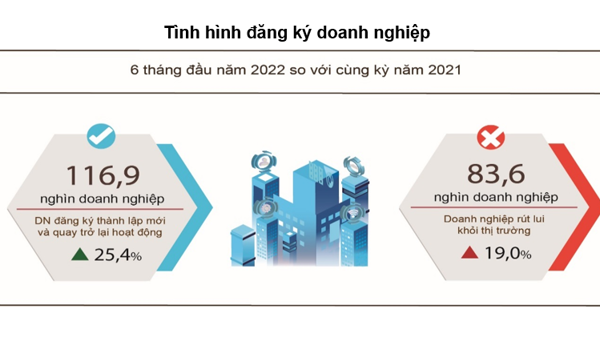 Lần đầu vượt ngưỡng 100 nghìn, số doanh nghiệp gia nhập và hoạt động trở lại 6 tháng đầu năm tăng mạnh
