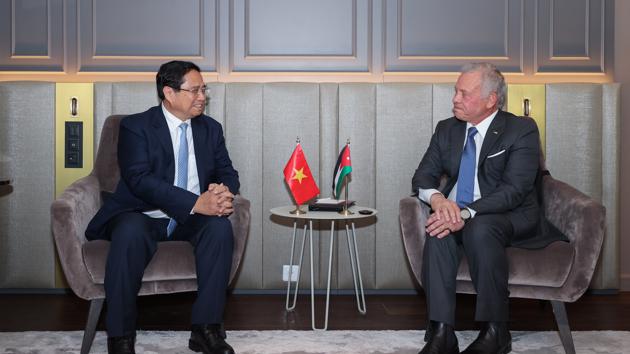 Thủ tướng Phạm Minh Chính hội kiến Quốc vương Jordan