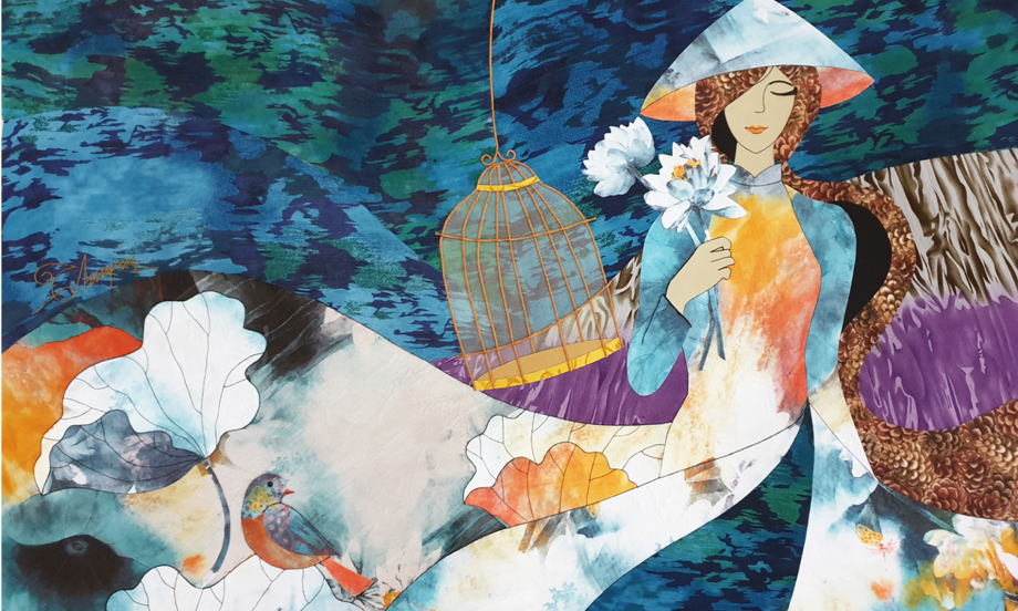 Ảnh minh họa: Vải vụn được dùng để tạo ra các bức tranh độc đáo