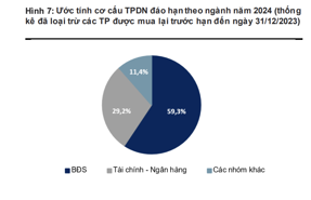 Trái phiếu đáo hạn của nhóm bất động sản tiếp tục tăng mạnh trong năm 2024