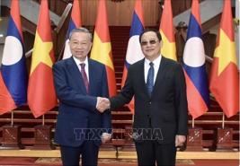 President To Lam meets Lao Prime Minister Sonexay Siphandone