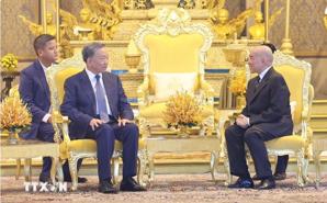  President To Lam meets with Cambodian King in Phnom Penh