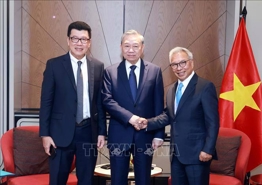 Party General Secretary To Lam meets with Indonesian businesses during State visit