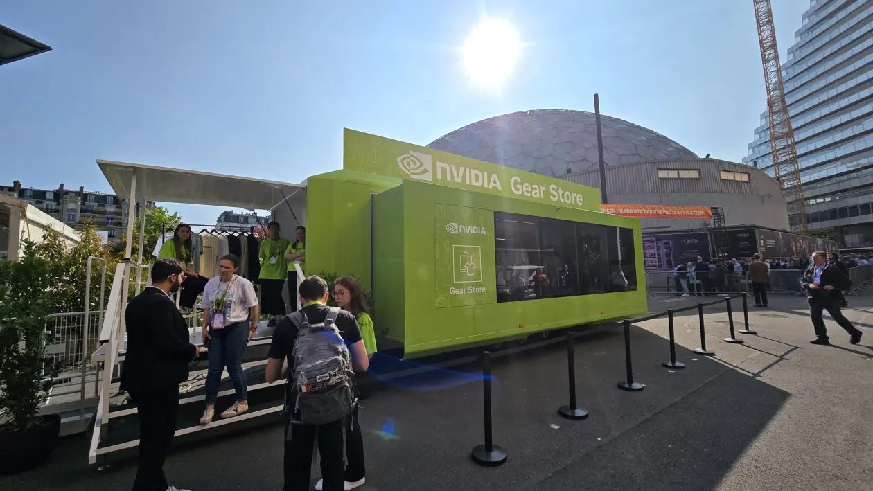 Gian h&agrave;ng của Nvidia tại Paris