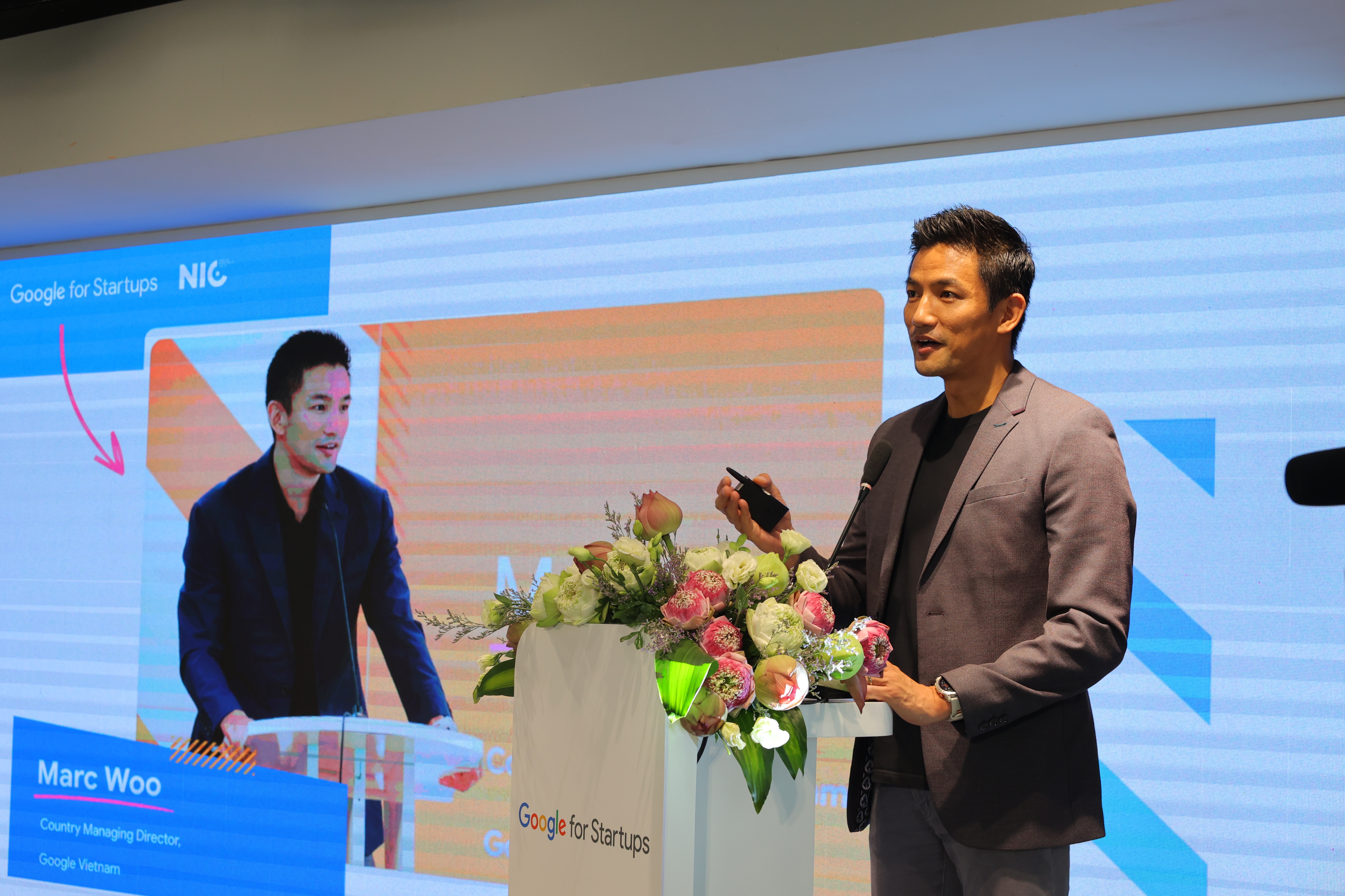 &Ocirc;ng Marc Woo, Gi&aacute;m đốc điều h&agrave;nh Google Việt Nam chia sẻ tại sự kiện.