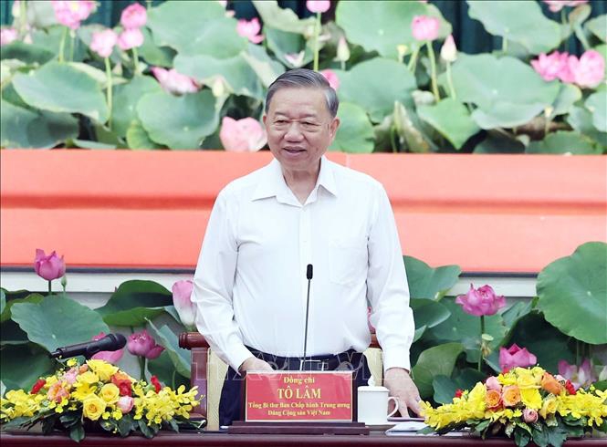 Tổng Bí thư Tô Lâm tại buổi làm việc tại TP. Hồ Chí Minh ngày 18/6 - Ảnh: TTXVN.