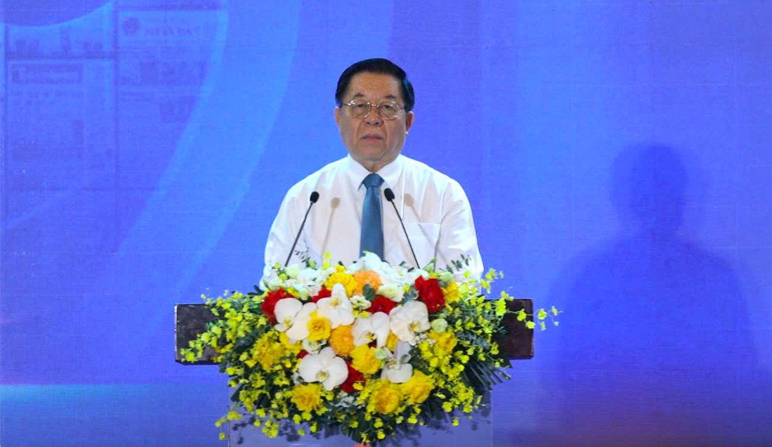 Ông Nguyễn Trọng Nghĩa, Ủy viên Bộ Chính trị, Bí thư Trung ương Đảng, Trưởng Ban Tuyên giáo và Dân vận Trung ương phát biểu chỉ đạo - Ảnh: TTXVN.