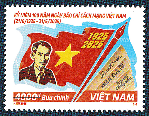 Bộ tem bưu chính “Kỷ niệm 100 năm Ngày Báo chí cách mạng Việt Nam (1925- 2025)”.