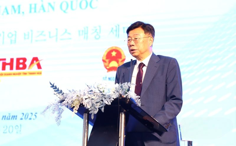 Ng&agrave;i Shin Sang Jin, Thị trưởng th&agrave;nh phố Seongnam, ph&aacute;t biểu tại hội nghị.&nbsp;Ảnh: Minh Hằng.