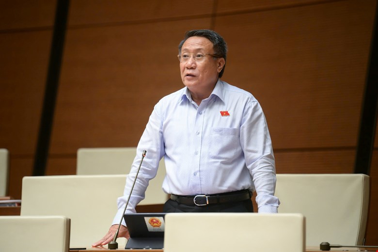 Đại biểu H&agrave; Sỹ Đồng, đo&agrave;n Quảng Trị g&oacute;p &yacute; thảo luận.