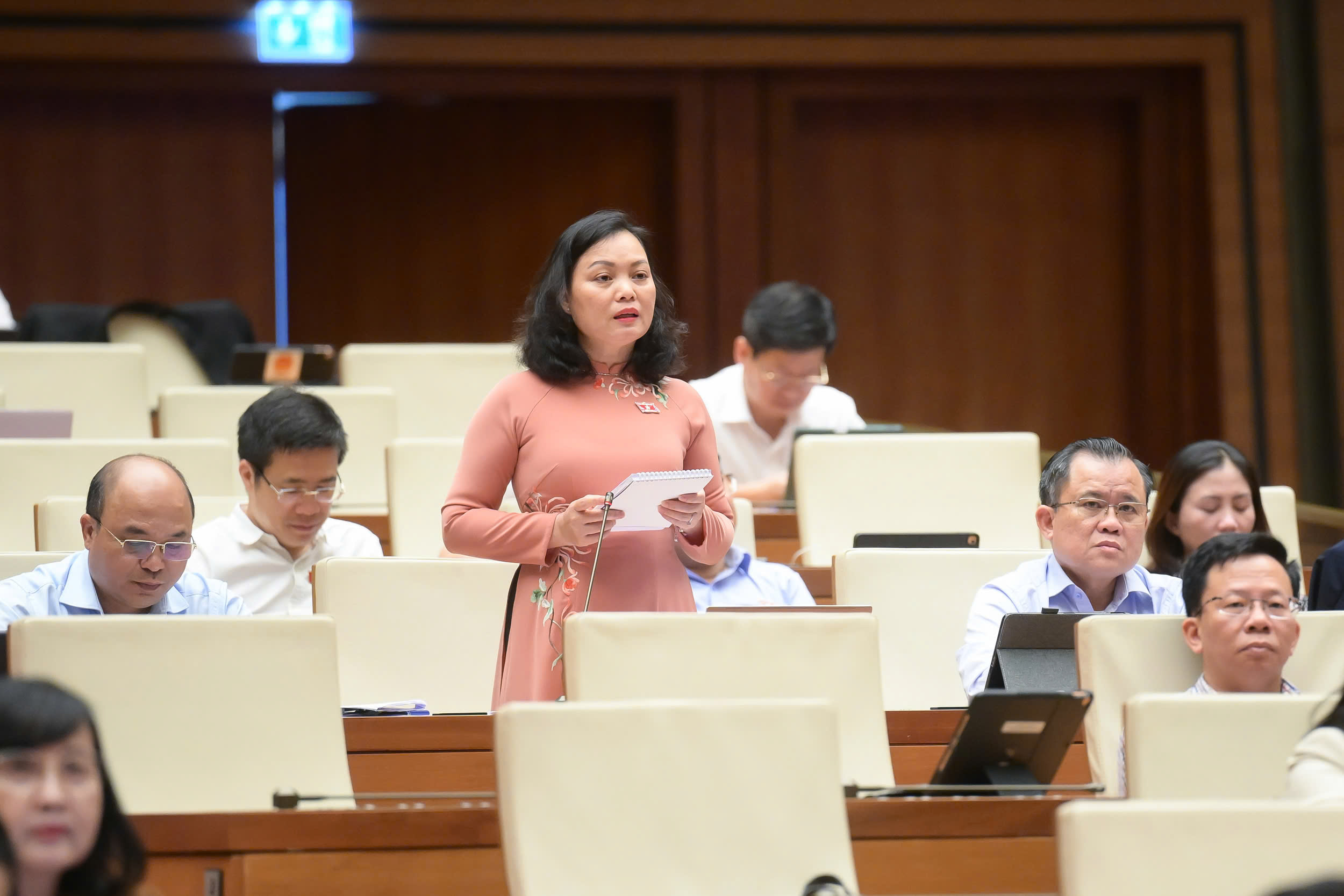Đại biểu Huỳnh Thị Ph&uacute;c, đo&agrave;n ĐBQH tỉnh B&agrave; Rịa - Vũng T&agrave;u. Ảnh: Quochoi.vn.