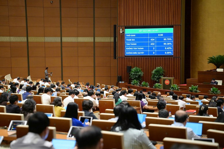 Quốc hội biểu quyết thông qua Luật. Ảnh: Quochoi.vn