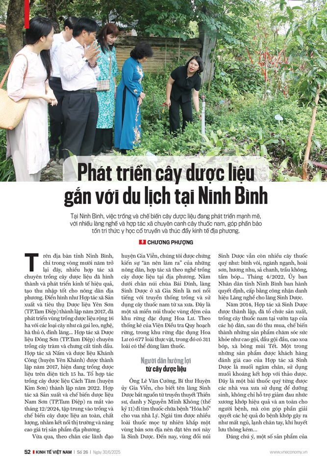 Phát triển cây dược liệu gắn với du lịch tại Ninh Bình - Ảnh 1