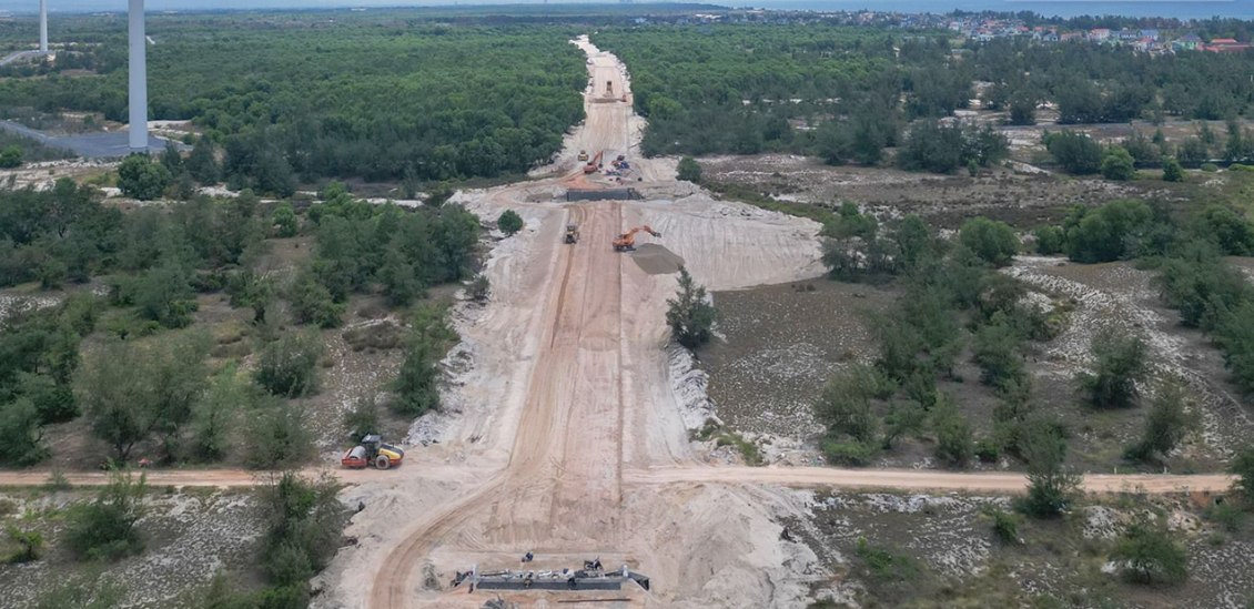 Công trường thi công dự án trên. Ảnh: Bảo Thiên