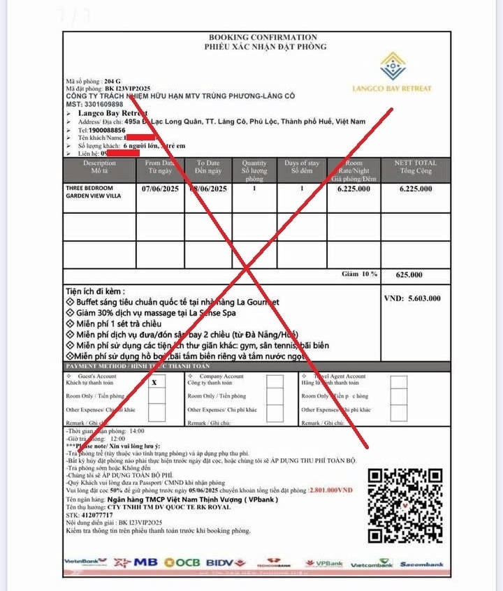 Th&ocirc;ng tin lừa đảo kh&aacute;ch du lịch đặt dịch vụ tại Huế