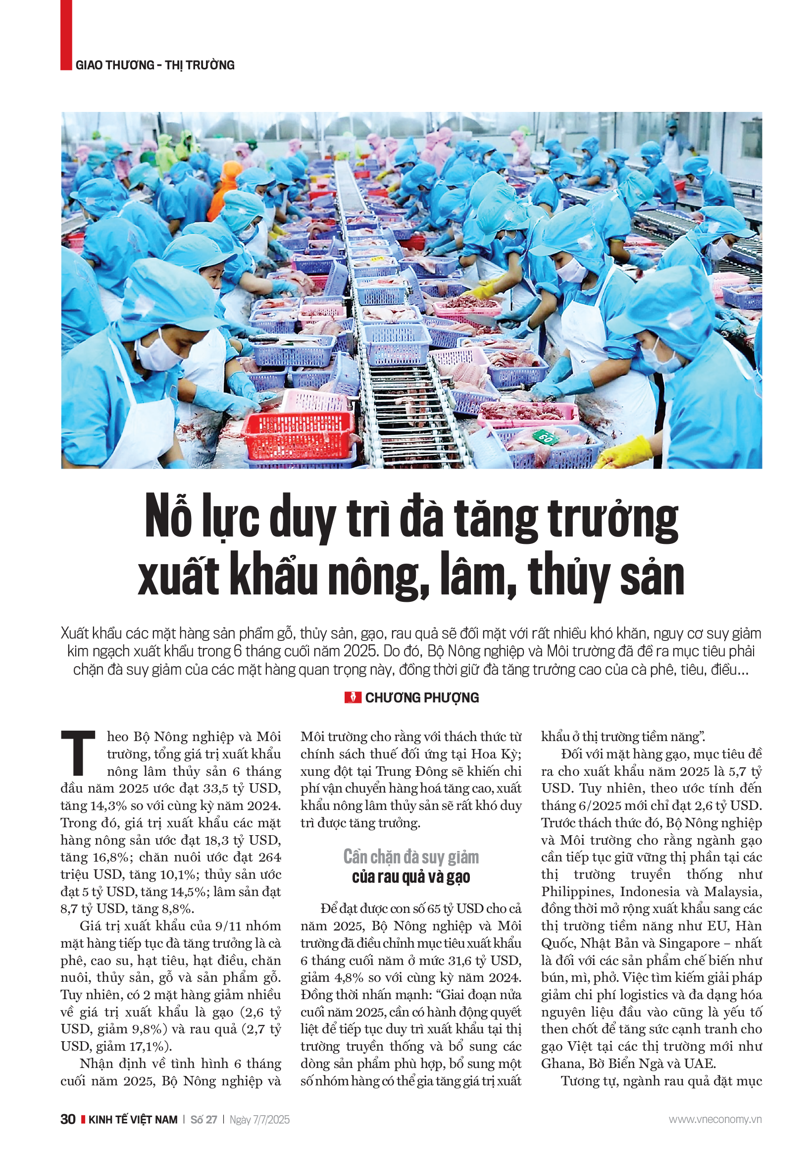 Nỗ lực duy trì đà tăng trưởng xuất khẩu nông, lâm, thủy sản - Ảnh 1