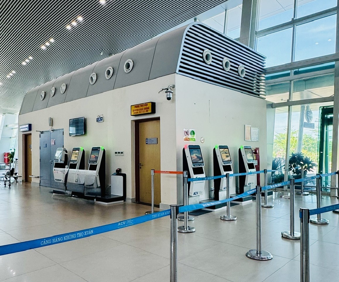 Hệ thống quầy Kios check in online tại Cảng Hàng Không Thọ Xuân sau cải tại nhà ga hành khách