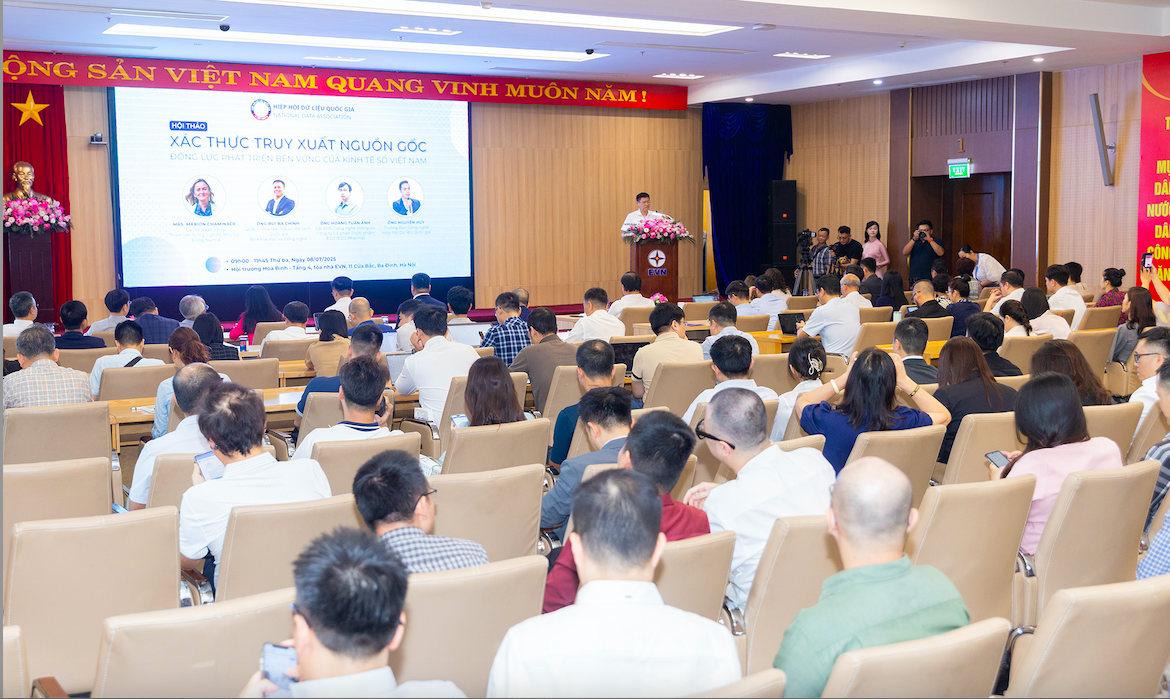 Hội thảo “Xác thực truy xuất nguồn gốc – Động lực phát triển bền vững của Kinh tế số Việt Nam”, do Hiệp hội Dữ liệu quốc gia (Bộ Công an) tổ chức ngày 8/7.