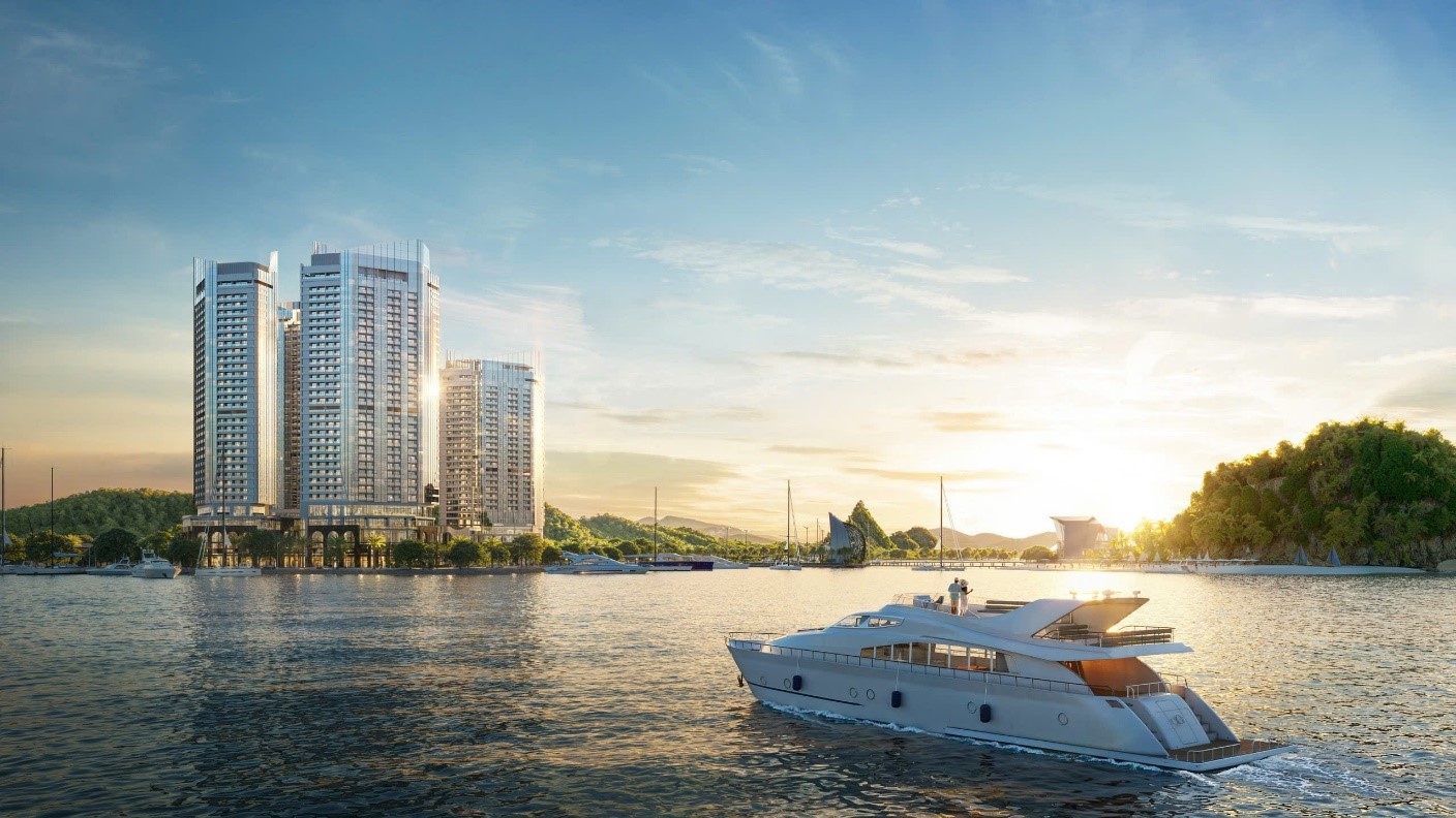 Tổ hợp nghỉ dưỡng Crystal Holidays Harbour V&acirc;n Đồn quy m&ocirc; lớn đầu ti&ecirc;n tại Đặc khu V&acirc;n Đồn chuẩn bị đưa v&agrave;o vận h&agrave;nh giai đoạn 1 từ qu&yacute; 3/2025. (Ảnh: Everland).