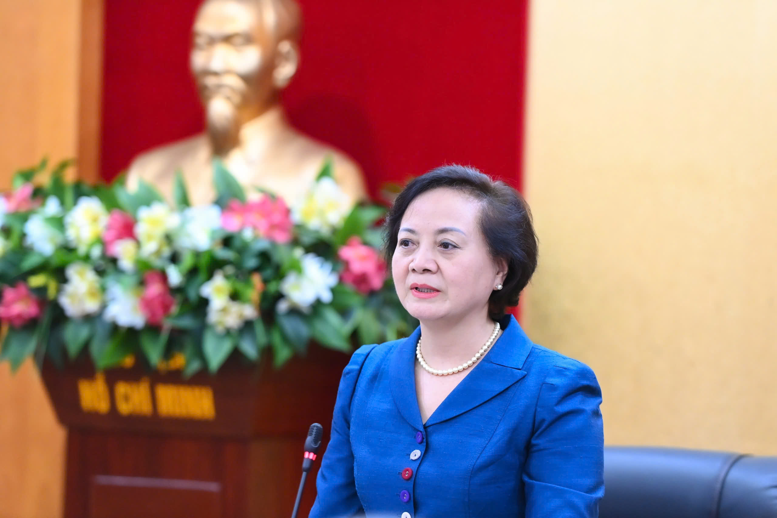 Bộ trưởng Bộ Nội vụ Phạm Thị Thanh Tr&agrave;. Ảnh: MOHA.