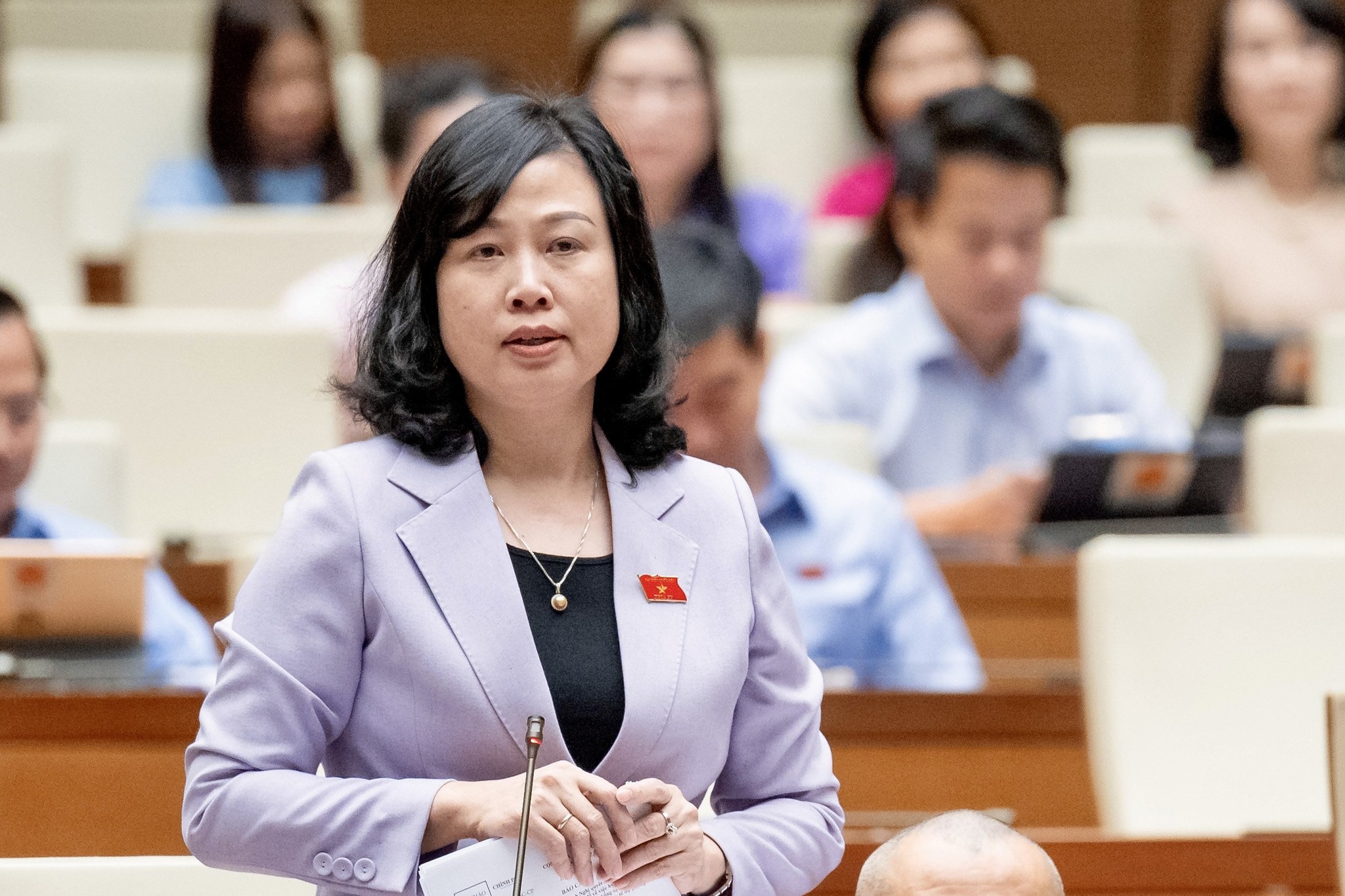 Bộ trưởng Bộ Y tế Đào Hồng Lan cho biết Bộ Y tế đang đề xuất quy định tăng gấp đôi mức phạt vi phạm hành chính về an toàn thực phẩm: Ảnh: Lê Bảo.