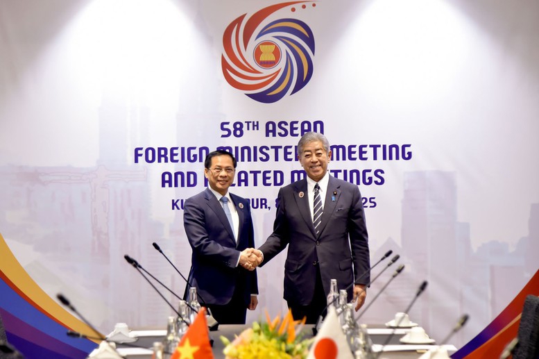 Phó Thủ tướng, Bộ trưởng Ngoại giao Bùi Thanh Sơn và Bộ trưởng Ngoại giao Nhật Bản Iwaya Takeshi. 