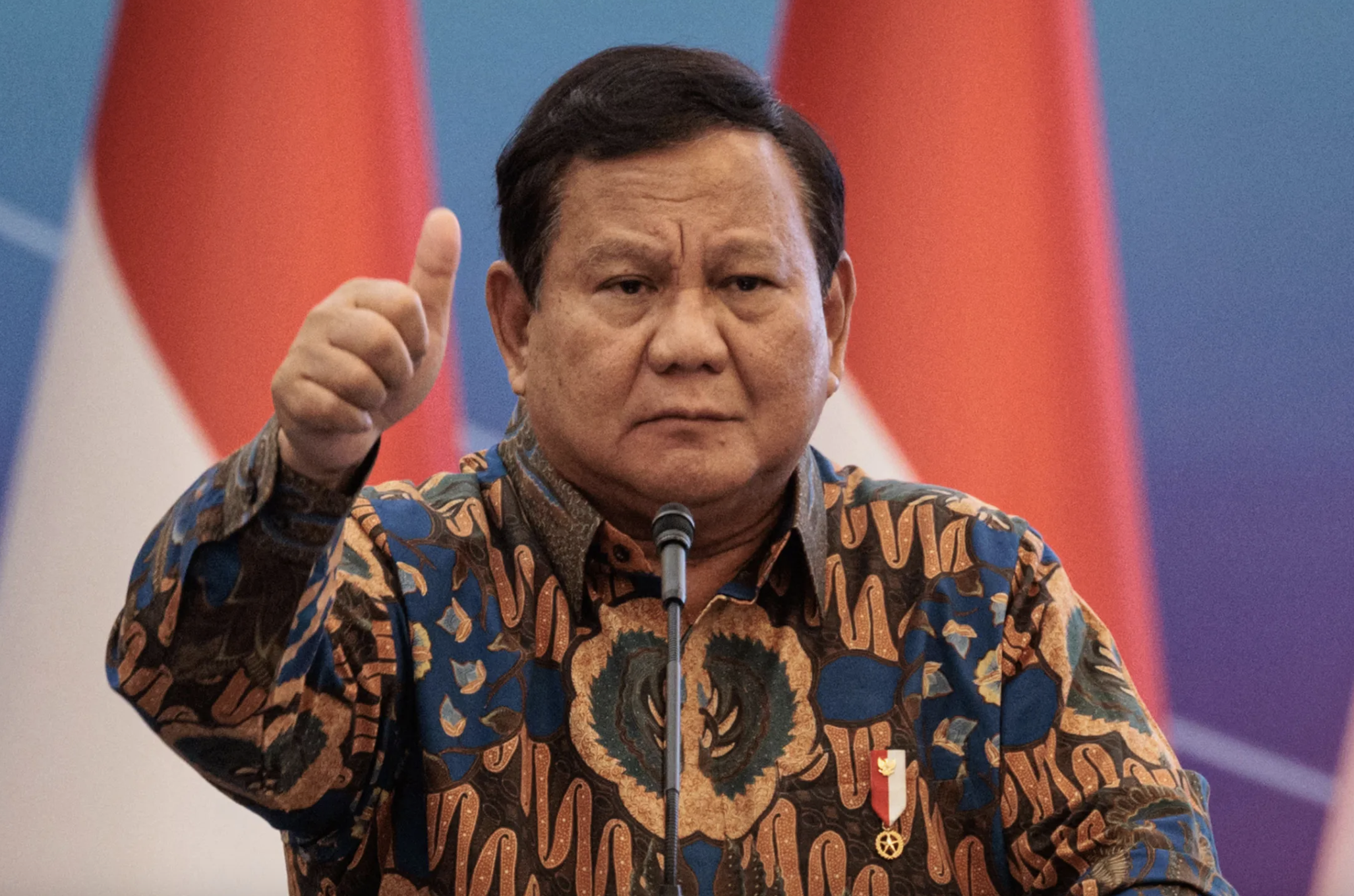 Tổng thống Prabowo Subianto của Indonesia - Ảnh: Bloomberg.