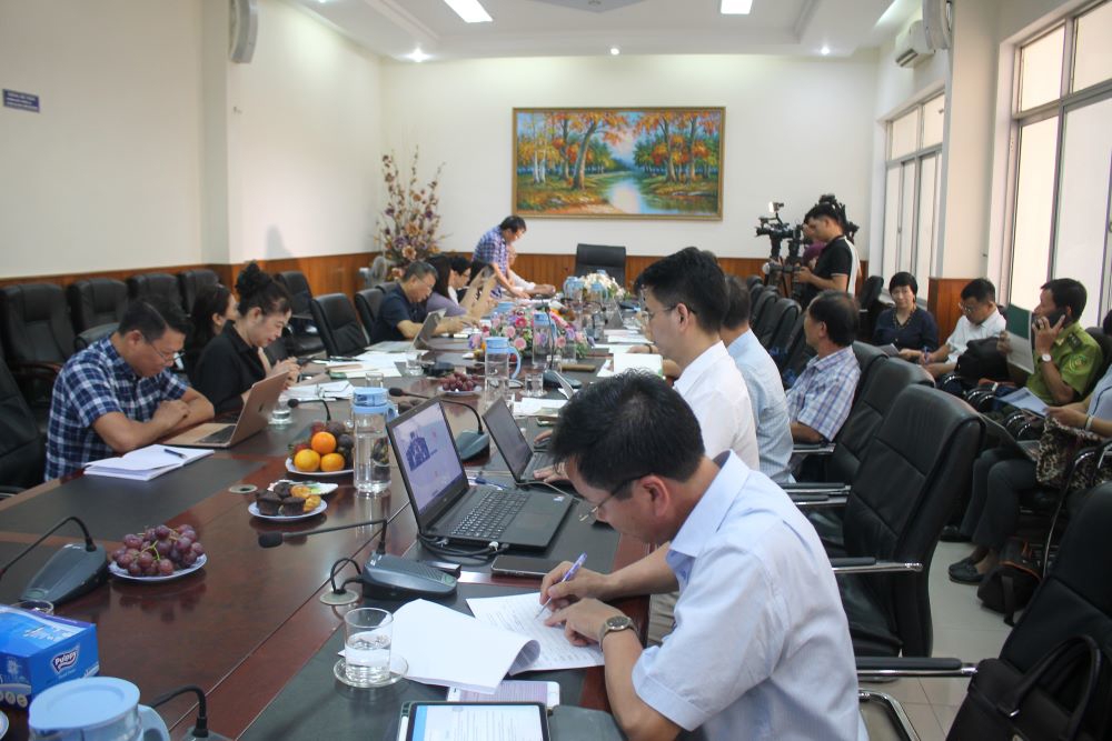 Quang cảnh buổi làm việc tại Sở Nông nghiệp và Môi trường tỉnh Gia Lai. Ảnh: Chu Khôi.